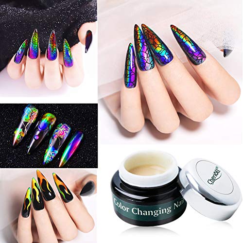 Cat Eye Gel Esmalte de Uñas Gel, gel de esmalte de uñas mágico con cambio de color, líquido de esmalte de uñas con gel que cambia de color, cambios con la temperatura