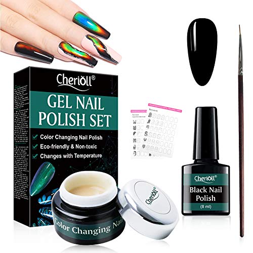 Cat Eye Gel Esmalte de Uñas Gel, gel de esmalte de uñas mágico con cambio de color, líquido de esmalte de uñas con gel que cambia de color, cambios con la temperatura