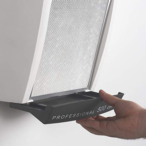 Cata Extractor de Humos silencioso | Modelo Professional 500 Cocinas, 125 W, 57 Decibelios, Plástico y Rejilla de Aluminio, Blanco