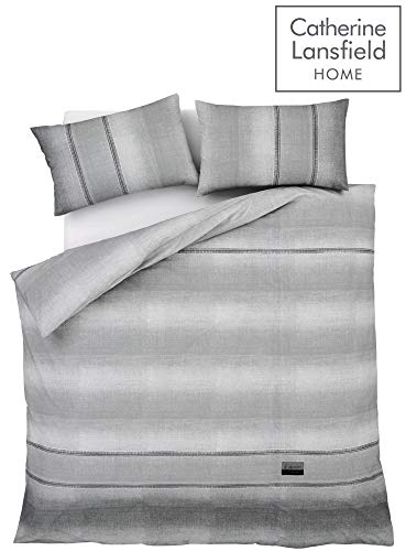 Catherine Lansfield Denim Easy Care - Conjunto de 135 x 200 cm + 1 x 50 x 75 cm, Gris