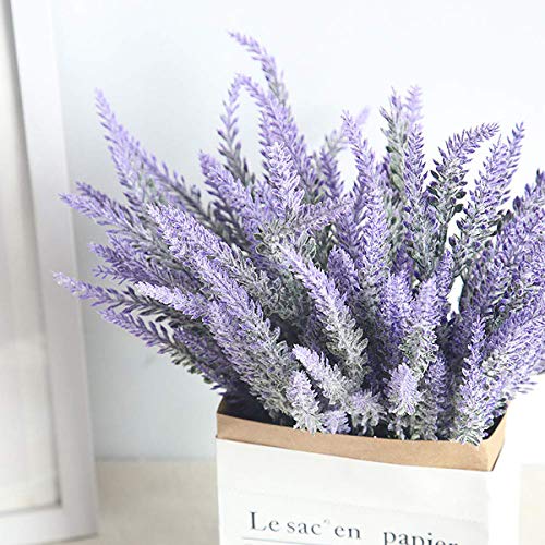 CattleyaHQ Flores de Lavanda Artificial 4 Piezas,Plantas Artificiales Vivas para La Sala de Bodas,Decoración de Patio de Jardín-Púrpura