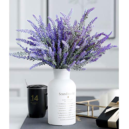 CattleyaHQ Flores de Lavanda Artificial 4 Piezas,Plantas Artificiales Vivas para La Sala de Bodas,Decoración de Patio de Jardín-Púrpura