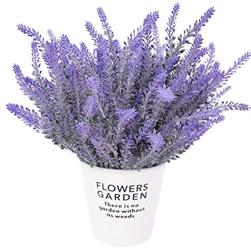 CattleyaHQ Flores de Lavanda Artificial 4 Piezas,Plantas Artificiales Vivas para La Sala de Bodas,Decoración de Patio de Jardín-Púrpura