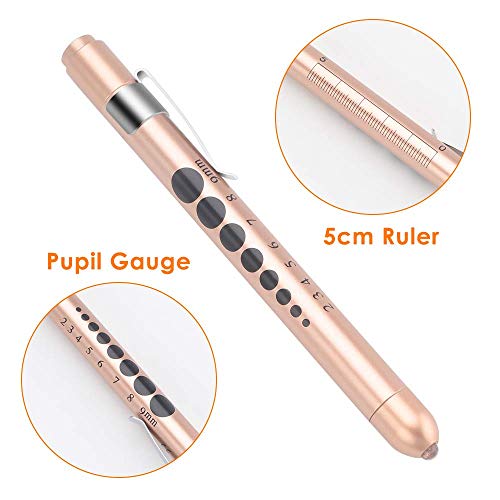 CAVN Linterna de bolígrafo de diagnóstico médico, 2Pack con indicador de pupila para estudiantes de enfermería Con 4 pilas