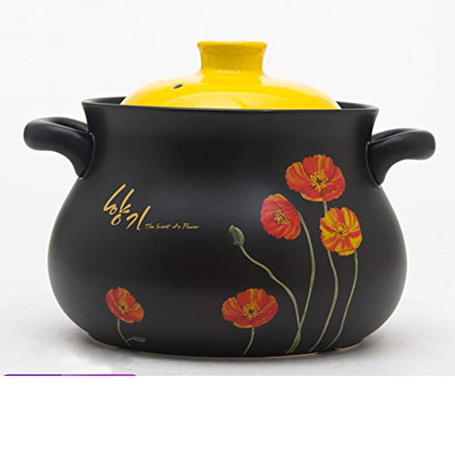 Cazuela De Sopa,cacerola De Cerámica Coreana Alta Temperatura Clay Pot Gran Capacidad Flor Pintura Utensilios De Cocina Para Gachas Arroz Comida De Los Niños Sopa-b 4l