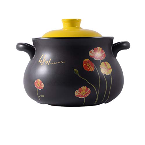 Cazuela De Sopa,cacerola De Cerámica Coreana Alta Temperatura Clay Pot Gran Capacidad Flor Pintura Utensilios De Cocina Para Gachas Arroz Comida De Los Niños Sopa-b 4l