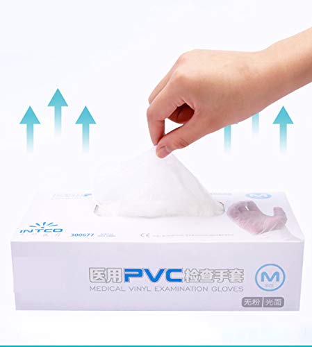 CCDYLQ Guantes Desechables - Grado médico, sin Polvo, Goma de látex Libres, no estériles, cómodo dispensador, para Cocina Que Cocina Manipulación Limpieza Seguridad Alimentaria, Paquete de 100,M