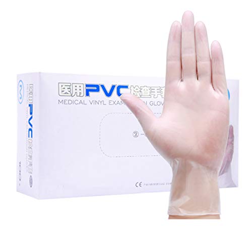 CCDYLQ Guantes Desechables - Grado médico, sin Polvo, Goma de látex Libres, no estériles, cómodo dispensador, para Cocina Que Cocina Manipulación Limpieza Seguridad Alimentaria, Paquete de 100,M