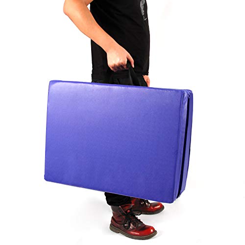 CCLIFE Colchoneta Plegable de Espuma para Gimnasia Yoga Deportiva Yoga estrilla Triple Plegable 180/60/5cm, Color:DGNMT020A4060blu