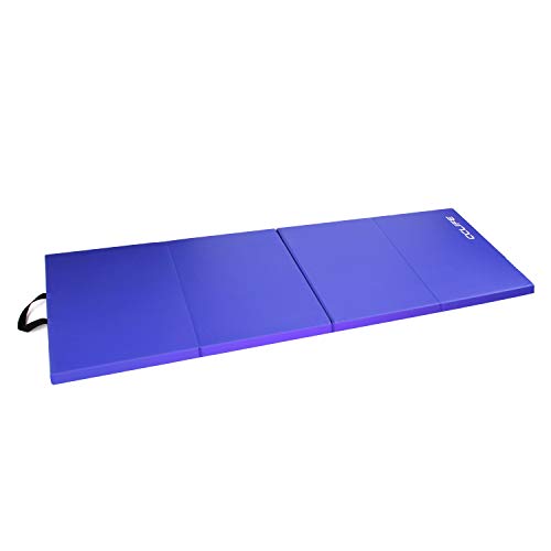 CCLIFE Colchoneta Plegable de Espuma para Gimnasia Yoga Deportiva Yoga estrilla Triple Plegable 180/60/5cm, Color:DGNMT020A4060blu