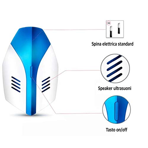 CCP - Repelente ultrasónico para insectos, ratones, mosquitos, arañas, no tóxico, seguro para niños, animales domésticos, mujeres embarazadas, 2 altavoces, 3 modos, luz nocturna