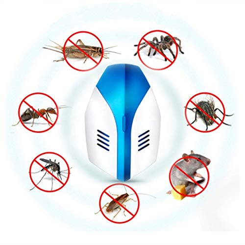 CCP - Repelente ultrasónico para insectos, ratones, mosquitos, arañas, no tóxico, seguro para niños, animales domésticos, mujeres embarazadas, 2 altavoces, 3 modos, luz nocturna