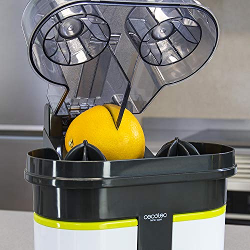 Cecotec Cecojuicer Zitrus Turbo - Exprimidor, 2 Cabezales, Depósito de 500ml, Libre de BPA, Fácil Limpieza, 90 W
