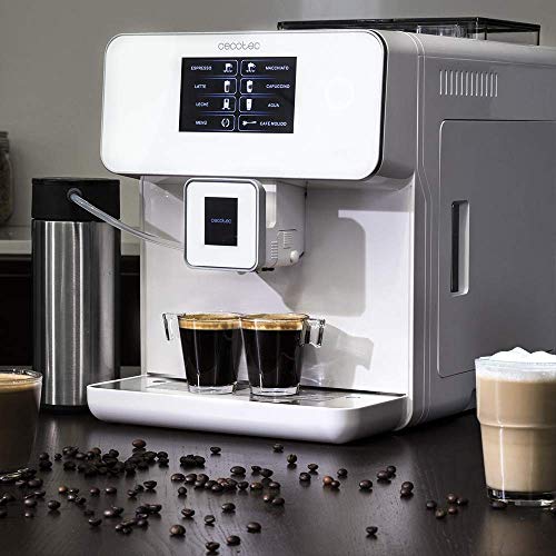 Cecotec Cumbia Power Matic-ccino 8000 Touch Serie Bianca - Cafetera, 19 bares de presión, pantalla táctil, 1400 W