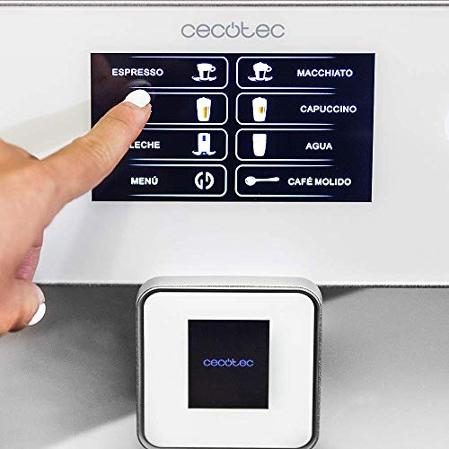 Cecotec Cumbia Power Matic-ccino 8000 Touch Serie Bianca - Cafetera, 19 bares de presión, pantalla táctil, 1400 W