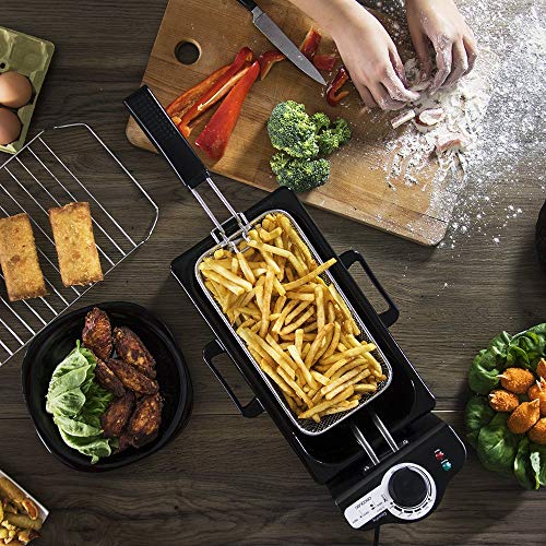 Cecotec Freidora CleanFry 3L, Capacidad de 3 l, Temperatura hasta 190ºC, Cubeta Esmaltada apta para Lavavajillas, Filtro que mantiene el Aceite Limpio, 2000W