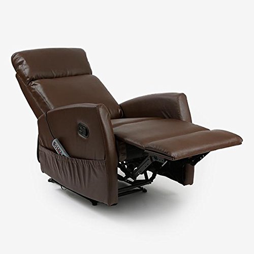Cecotec Sillón Relax de Masaje Compact, Función calor, 5 Programas, 3 Intensidades, 8 Motores, Mando de control, Polipiel de calidad, Bolsillo portaobjetos, color Marrón