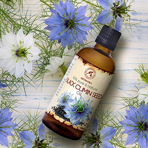 Аceite de Alcaravea Negra 100ml - Nigella Sativa Seed Oil - Egipto - Presión en Frío - 100% Puro y Natural - Botella de Vidrio - Cuidado para Rostro - Cuerpo - Cabello - Masaje - Cosmético