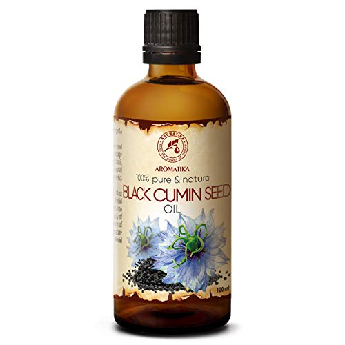 Аceite de Alcaravea Negra 100ml - Nigella Sativa Seed Oil - Egipto - Presión en Frío - 100% Puro y Natural - Botella de Vidrio - Cuidado para Rostro - Cuerpo - Cabello - Masaje - Cosmético