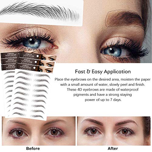 Cejas Falsas Etiqueta engomada, Cejas Auténticas con Forma De Cabello 4D, Pegatinas De Cejas Duraderas Sin Daños De Larga Duración para Varias Formas De Cara，maquillaje mujer