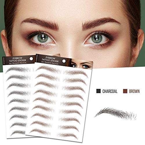 Cejas Falsas Etiqueta engomada, Cejas Auténticas con Forma De Cabello 4D, Pegatinas De Cejas Duraderas Sin Daños De Larga Duración para Varias Formas De Cara，maquillaje mujer
