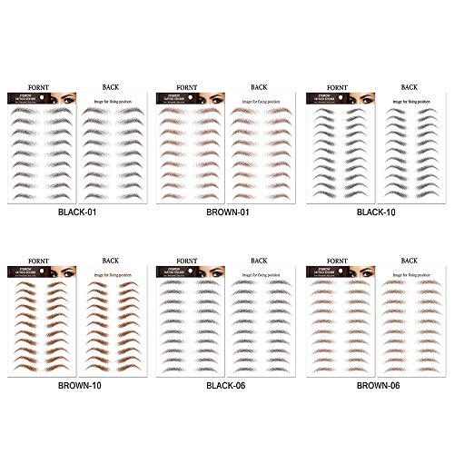 Cejas Falsas Etiqueta engomada, Cejas Auténticas con Forma De Cabello 4D, Pegatinas De Cejas Duraderas Sin Daños De Larga Duración para Varias Formas De Cara，maquillaje mujer