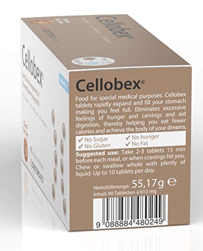 Cellobex® Supresor de Apetito | Pastillas para Adelgazar | Natural y Veganas | Seguras para Hombres y Mujeres | 90 Píldoras para Suprimir el Apetito