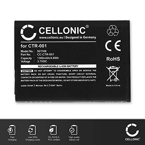 CELLONIC® Batería Premium Compatible con Nintendo 2DS / New 2DS XL / 3DS / Wii U Pro Controller, CTR-003, CTR-001 1300mAh Pila Repuesto bateria