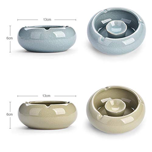 Cenicero Moda Grande Sin Tapa Cristal Dormitorio Sala De Estar Personali Cerámica Moda (Color: Beige) Durable