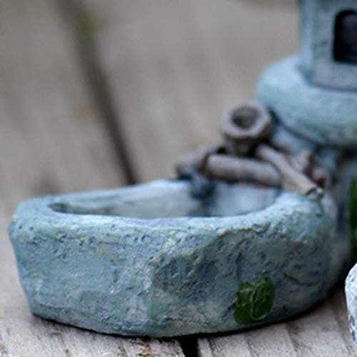 censhaorme Miniatura de resina artificial mini piscina Torre del paisaje DIY del ornamento decorativo Inicio Casas Micro Craft