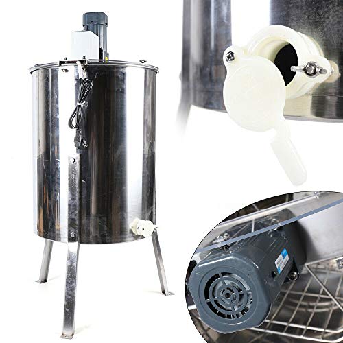 Centrifugadora de miel eléctrica de acero inoxidable, centrifugado de miel, 4 marcos, cubos de miel, apicultores, centrifugador, extractor de abejas, accesorios, 120 W