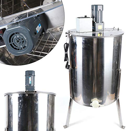 Centrifugadora eléctrica de miel con 4 marcos, acero inoxidable, miel, apicultura, centrifugado de 220 V, extractor de miel, procesamiento de miel