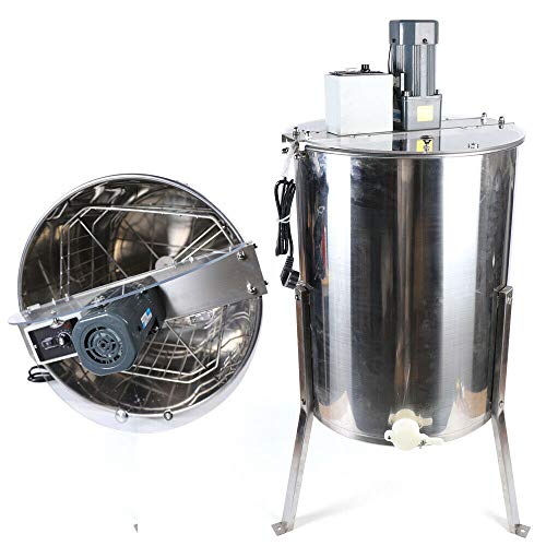 Centrifugadora eléctrica de miel con 4 marcos, acero inoxidable, miel, apicultura, centrifugado de 220 V, extractor de miel, procesamiento de miel