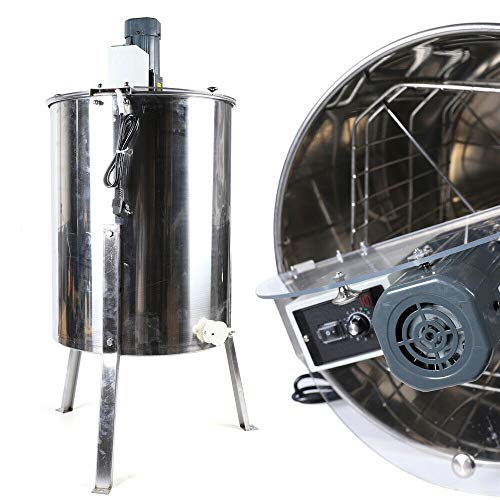 Centrifugadora eléctrica de miel con 4 marcos, acero inoxidable, miel, apicultura, centrifugado de 220 V, extractor de miel, procesamiento de miel