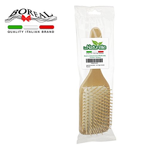 Cepillo cabello modelo gigante, antiestático y neumático. Madera natural.