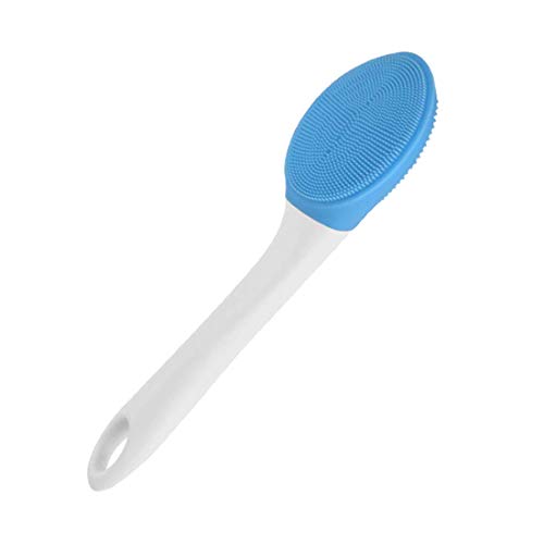 Cepillo de baño eléctrico, Cepillo espalda Cepillo de Baño de Masaje con Mango Largo para Limpiar la Piel baño ducha cuerpo cepillo Para hombres, mujeres, cuidado de la piel de los niños (azul)