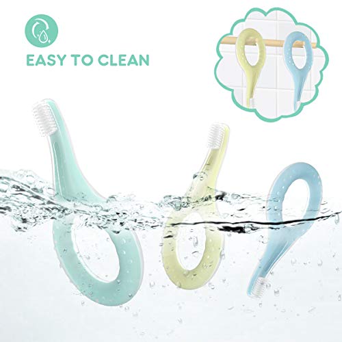 Cepillo de Dientes Bebé Eccomum Suave Cepillo de Dientes Silicona, Libre de BPA, Cepillo de Dientes Para Niños/Infantil, Entrenamiento, Anti-asfixia, Unisex, Portátil, 4 PCS