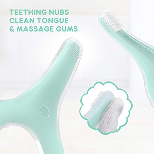 Cepillo de Dientes Bebé Eccomum Suave Cepillo de Dientes Silicona, Libre de BPA, Cepillo de Dientes Para Niños/Infantil, Entrenamiento, Anti-asfixia, Unisex, Portátil, 4 PCS