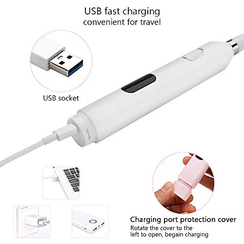 Cepillo de dientes eléctrico AISIR Cepillo de dientes sónico con cepillo de limpieza facial, IPX7, carga inalámbrica, 9 velocidades, 3 modos opcionales, 4 cabezales y 1 limpiador facial (Blanco)