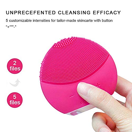 Cepillo de limpieza facial, Emater Instrumento de limpieza de piel de silicona eléctrico USB, resistente al agua, para el cuidado de la piel de limpieza profunda