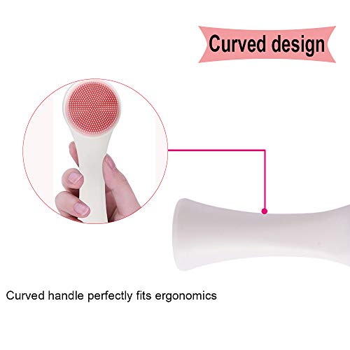 Cepillo De Limpieza Facial Manual, 2 Pcs Cepillo De Limpieza Cepillo Exfoliante, Silicona, Quitar Puntos Negros Para Mujer, Para Limpia Poros Facial Cuidado De La Piel