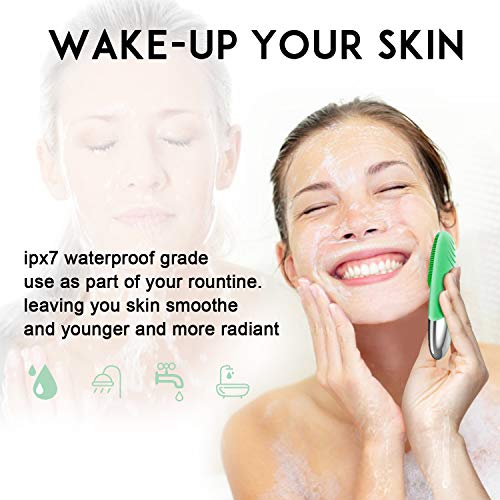 Cepillo de masaje facial de silicona, 3 en 1, masajeador facial eléctrico, ultrasónico, vibrador facial, impermeable, recargable, exfoliante sónico para antienvejecimiento