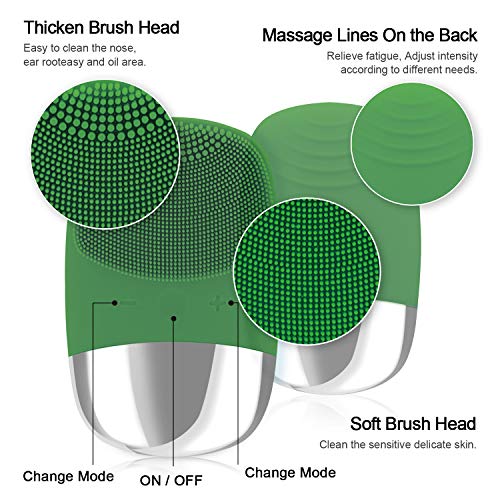 Cepillo de masaje facial de silicona, 3 en 1, masajeador facial eléctrico, ultrasónico, vibrador facial, impermeable, recargable, exfoliante sónico para antienvejecimiento