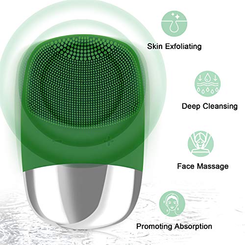 Cepillo de masaje facial de silicona, 3 en 1, masajeador facial eléctrico, ultrasónico, vibrador facial, impermeable, recargable, exfoliante sónico para antienvejecimiento