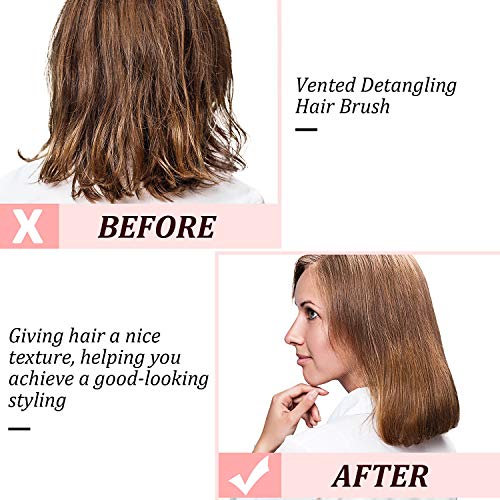 Cepillo de Pelo Desenredado Ventilado Cepillo de Pelo Curvo Cepillo de Peinado para Cabello Largo Rizado Grueso Mojado, Unisexo (Rosa)