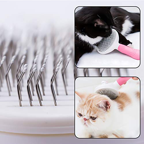 Cepillo de pelo para perros y gatos, peine autolimpiante, removedor de vello para mascotas, cepillo de aseo profesional para mascotas para reducir la pérdida de cabello