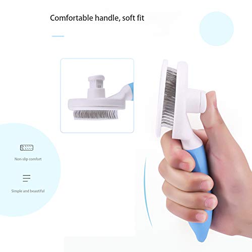 Cepillo de pelo para perros y gatos, peine autolimpiante, removedor de vello para mascotas, cepillo de aseo profesional para mascotas para reducir la pérdida de cabello