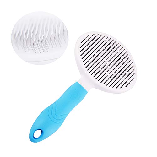 Cepillo de pelo para perros y gatos, peine autolimpiante, removedor de vello para mascotas, cepillo de aseo profesional para mascotas para reducir la pérdida de cabello