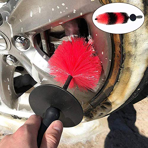 Cepillo de Rueda de Coche, Cepillo Detalle Rueda, Coche Cepillo de Rueda, Multifunción Portátil Largo Piel Suave Cepillo Para Detallar Ruedas y Llantas para Ruedas, Puntas de Escape, Motocicletas