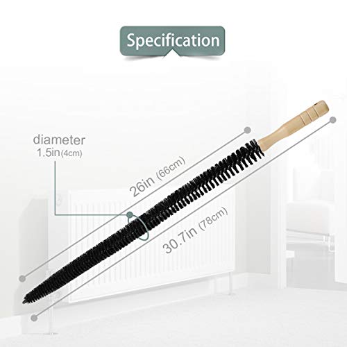 Cepillo del radiador, AIEVE Cepillo de limpieza del radiador largo Secador Cepillo para pelusas Lavadora flexible Cepillo para tubos Removedor de pelusas Herramienta de limpieza de conductos, negro
